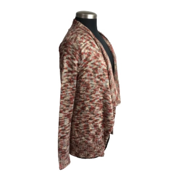 Skies Are Blue Darcey Spacedye Draped Cardigan Brown Multicolor Size Small - Picture 2 of 6